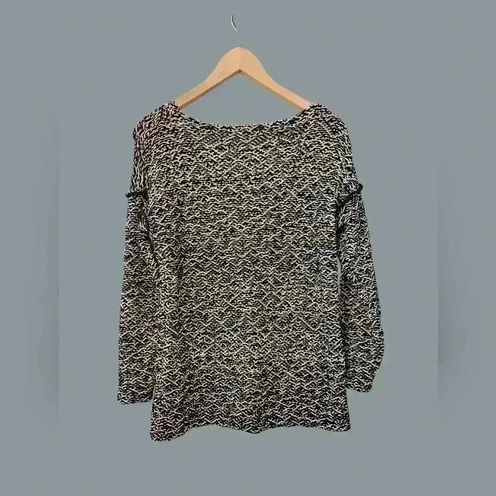J. Crew Navy and White Nautical Style Boat Neck Sweater Size XS
